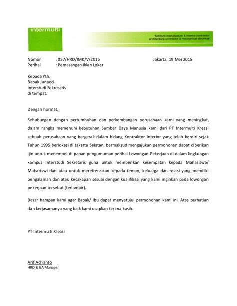 Contoh Surat Permohonan Pemasangan Internet Surat Permohonan