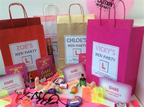Personalised Filled Hen Party Bag Complete With Tissue And 8 Items