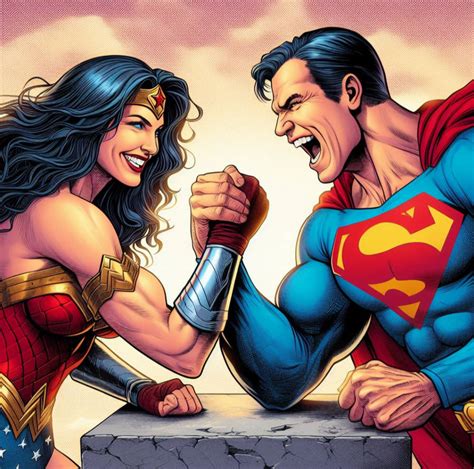 Wonder Woman V Superman Armwrestling Amazons Edge By Ivandrago186 On