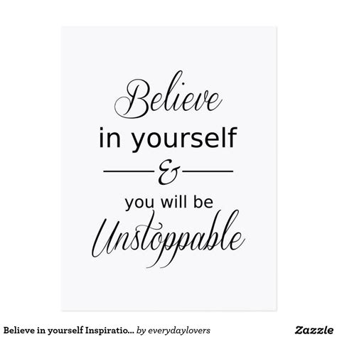 Believe In Yourself Inspirational Quote Postcard Fitness Inspiration Quotes Inspirational