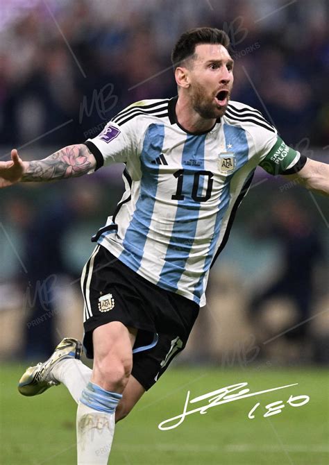 Lionel Messi Argentina Autograph Signed Poster Print Etsy Australia