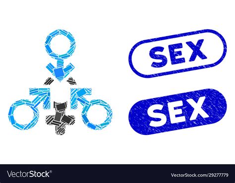 rectangle mosaic triple penetration sex with vector image