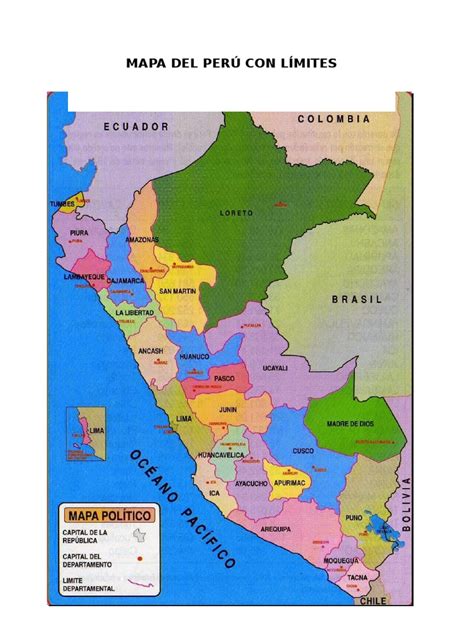 Mapa Del Peru Con Limites Perú