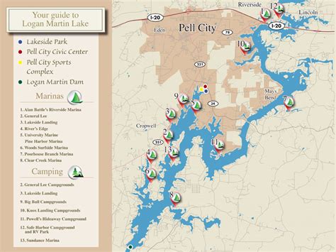Logan martin dam park is sampled weekly from may 2nd to august 31st. Visitors Guide | City of Pell City Alabama