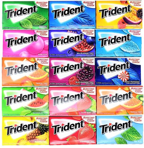 Trident Sugar Free Gum Variety Assortment T Pack 15 Count