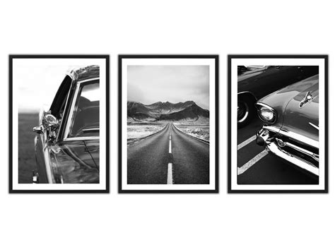 Old Cars Poster Set Wall Art Old Mobile Poster Print Vintage Cars