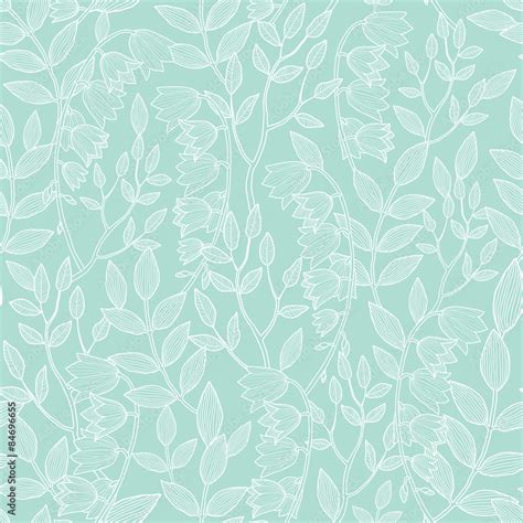 Vector Mint Green Floral Texture Seamless Pattern Stock Vector Adobe