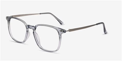 ghostwriter rectangle clear blue full rim eyeglasses eyebuydirect