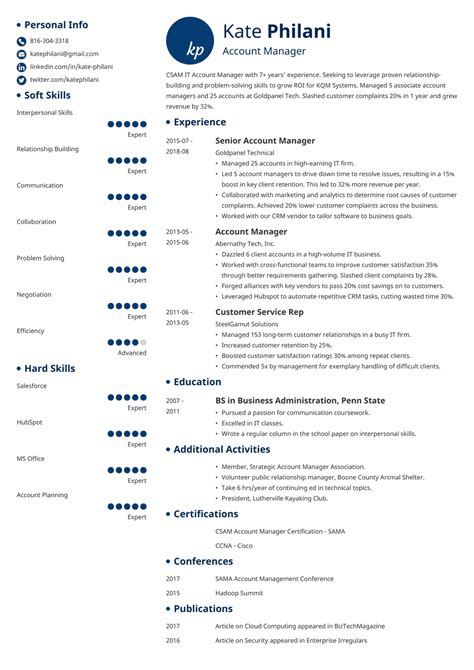 An account manager is essentially a liaison between a company and its clients. account manager resume template initials in 2020 | Resume ...