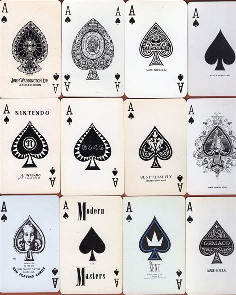 12 Single Swap Playing Cards Unique Ace Of Spades Lot 3 Many Vintage