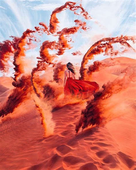 russian photographer kristina makeeva captures women in dresses set against magical landscapes