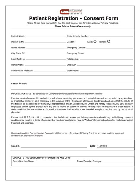 Core Occupational Form Fill Out And Sign Printable Pdf Template Signnow