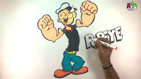 How To Draw Popeye Ii Learn To Draw And Color Popeye The Sailor In Easy
