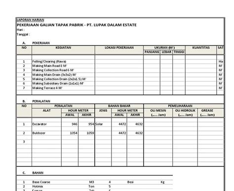 Contoh Laporan Harian Proyek Excel Ilmu Sosial Skripsi Pdf IMAGESEE