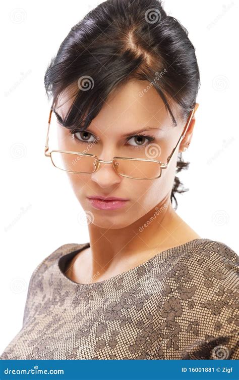 Beautiful Brunette In Glasses Stock Image Image Of Attractive Glamour 16001881