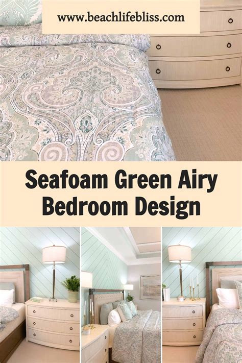 Seafoam Green Airy Bedroom Design Beach Houses In 2021 Green Bedroom