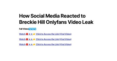 How Social Media Reacted To Breckie Hill Onlyfans Video Leak