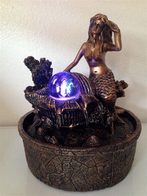 Mermaid Water Fountain With A Real Crystal By Crystalhealing4women