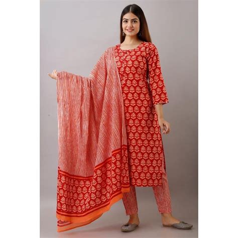 attractive cotton printed kurti pant set zeronear