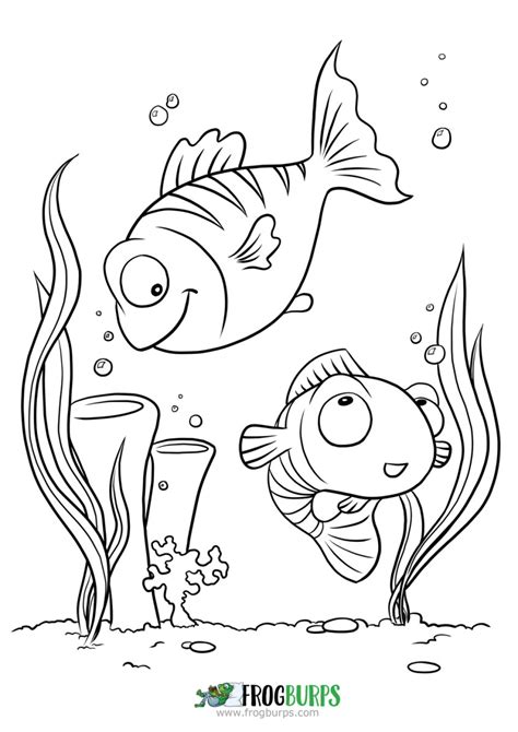 fish coloring page frogburps