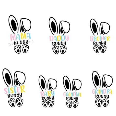 Easter Bunny Family Bundle SVG PNG, Easter Svg, Family Bunny - Inspire
