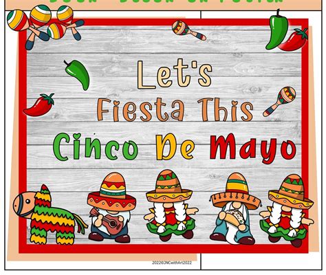 Fiesta Cinco De Mayo Bulletin Board Kit Spring Mexican Etsy