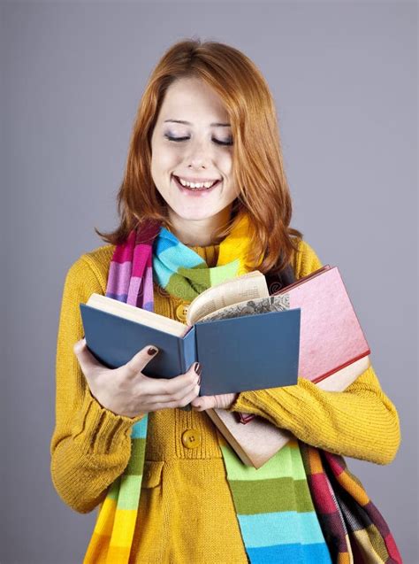 Young Student Girl With Books Stock Image Image Of Caucasian Colour