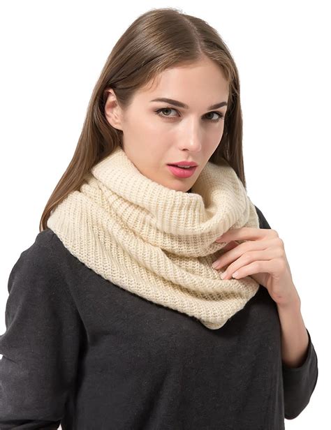 10 99 knit winter infinity scarf for women fashion thick warm circle loop scarves beige at