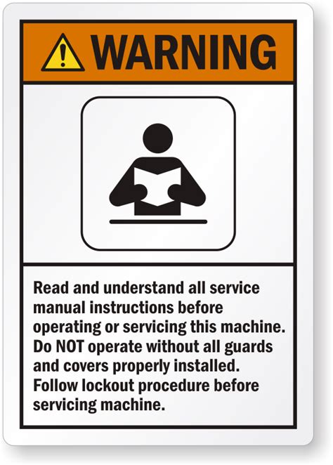 Read All Service Manual Instructions Before Operating Label Sku Lb 2272