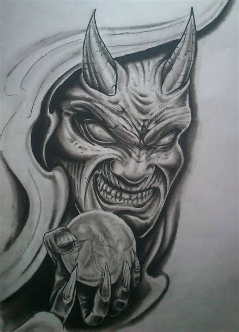 Demon By Karlinoboy On Deviantart Skull Tattoo Design Evil Skull