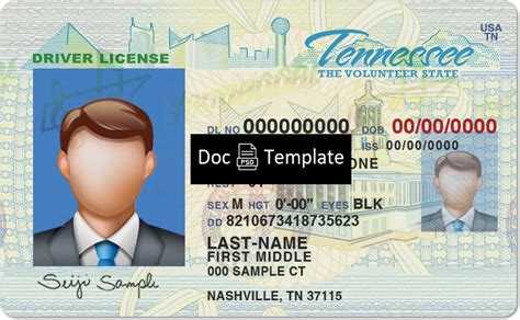 Buy Tennessee Driver License Template Psd Psd Templates