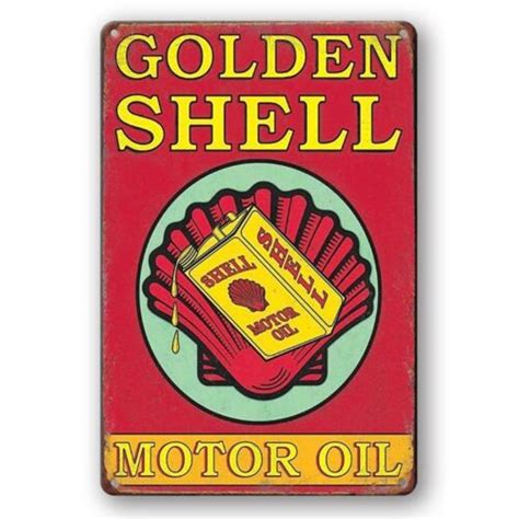 Buy 3x Tin Sign Golden Shell Motor Oil Garage Auto Car Rustic