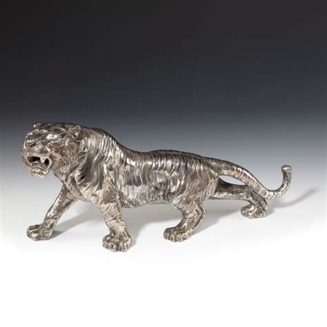 An Art Deco Period Silver Plated Tiger William Cook