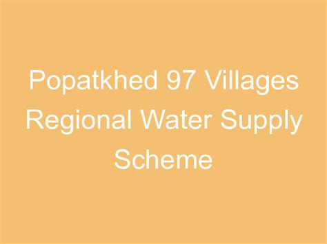 Popatkhed 97 Villages Regional Water Supply Scheme Projectx India