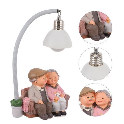 1pc Husband And Wife Statue Decorative Night Light Romantic Figurine Couple Decor Grandma