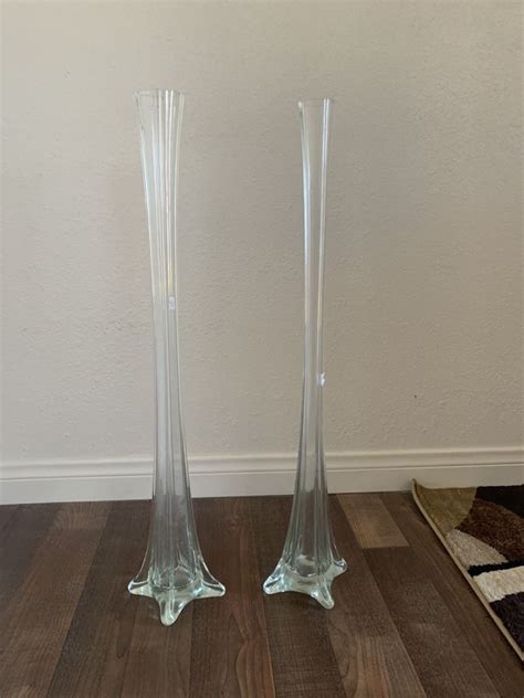 2 Tall Skinny Glass Vases 24” For Sale In San Diego Ca Offerup