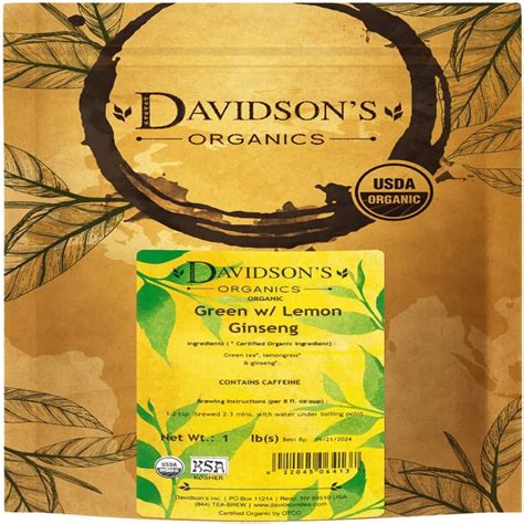 Davidsons Tea Bulk Green With Lemon Ginseng 16 Ounce Bag Amazonca