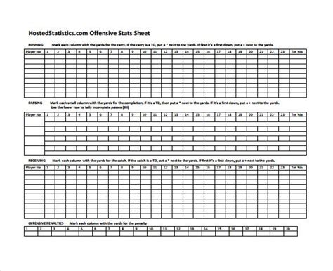 Stat Sheet Template 10 Free Word Excel Pdf Documents