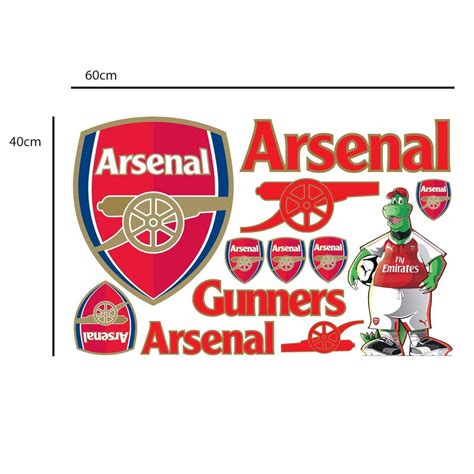 Arsenal Football Club Official Crest Wall Sticker Arsenal Decal Set