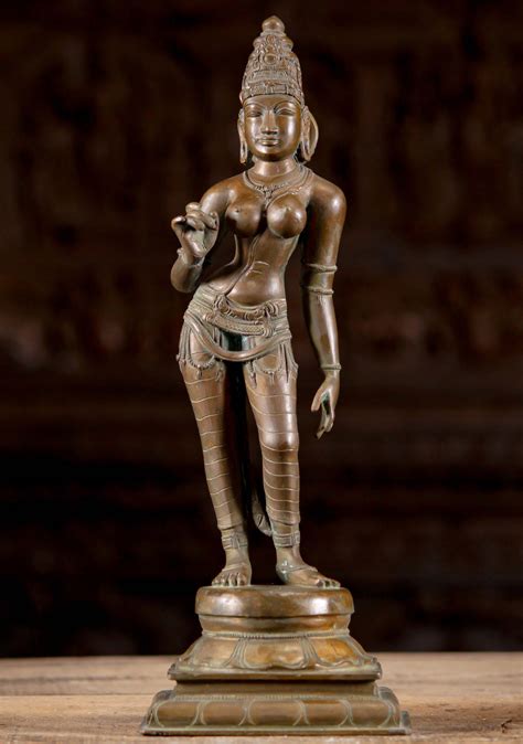 Sold Bronze Standing Parvati Sculpture 16 115b25 Hindu Gods