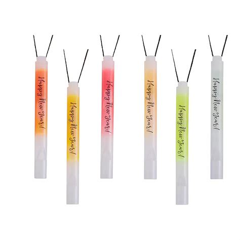 New Years Glow Stick Whistle Necklaces 6ct Party City