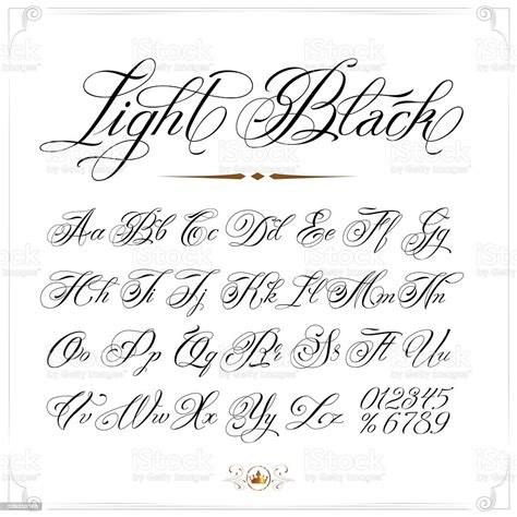 Light Tattoo Font Stock Illustration Download Image Now Istock