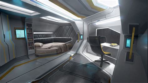 Artstation Sci Fi5 Oleg Ovigon Spaceship Interior Futuristic