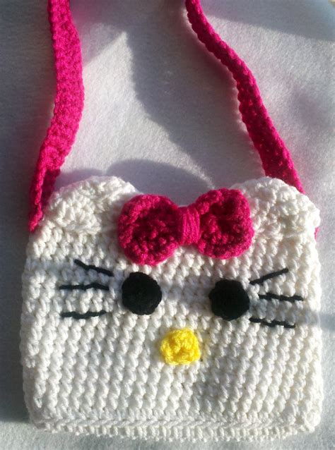 Knots N Knits Handmade Hello Kitty Crochet Purse