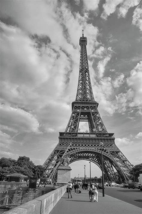 Eiffel Tower Black White Street View Photograph By Chuck Kuhn Fine