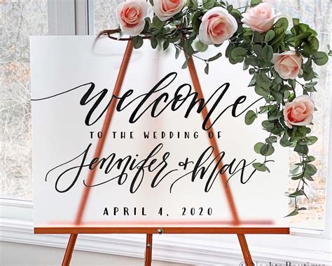 Frosted Acrylic Welcome Wedding Sign Welcome To Our Wedding Etsy