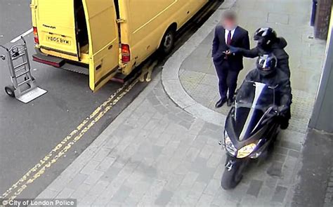 London Moped Thieves Grab City Businessmans Phone Daily Mail Online