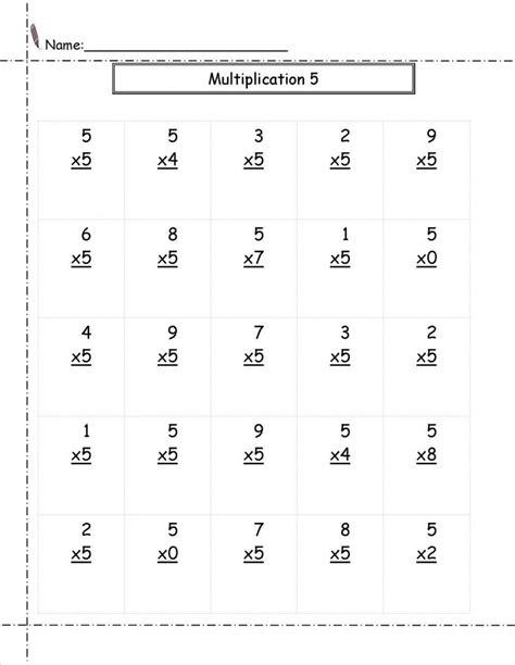 Multiplication 5 Times Table Worksheets 101 Activity