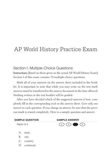 Ap World History Practice Exam