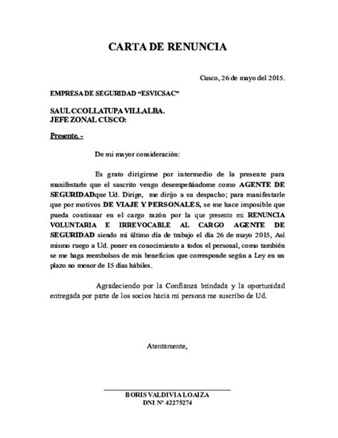 Carta De Renuncia Honorarios Civiahona